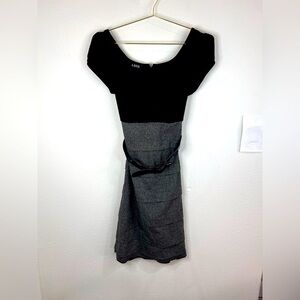 A.Byer Black & Gray Short Sleeve Colorblock Dress W/ Belt Size 5/6 Career Work